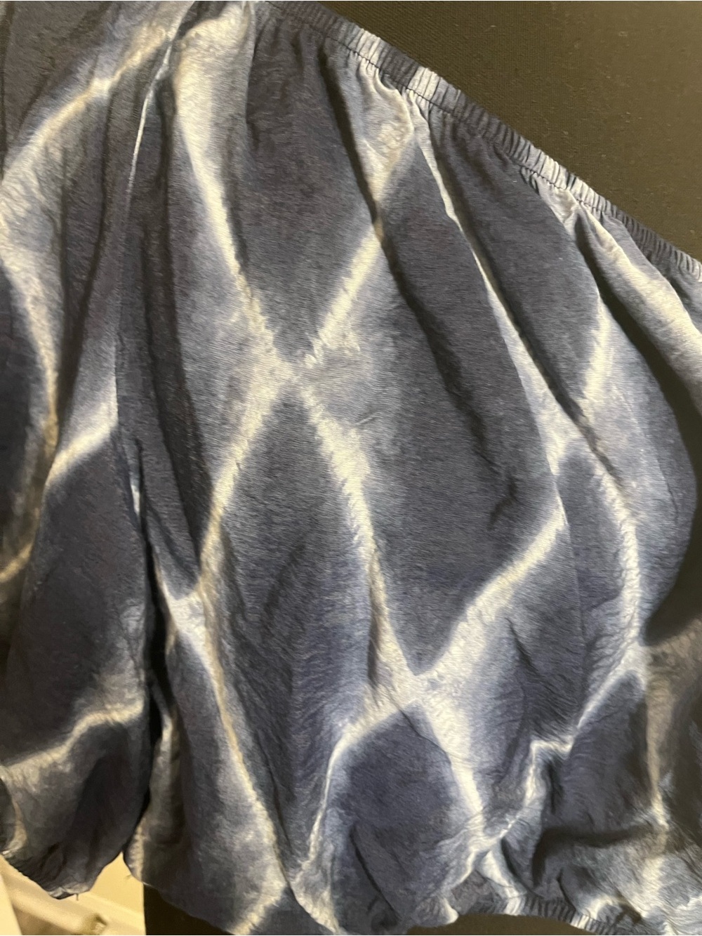 Banana Republic One-Shoulder Navy Tie-Dye Blouse - Picture 6 of 7